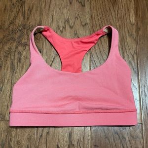 Lululemon heather-striped hot pink sports bra. Sz4